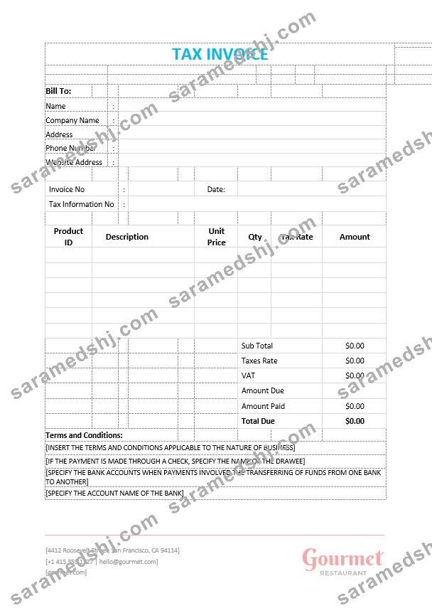 Sample Tax Invoice Template